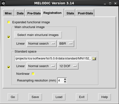 Melodic registration options